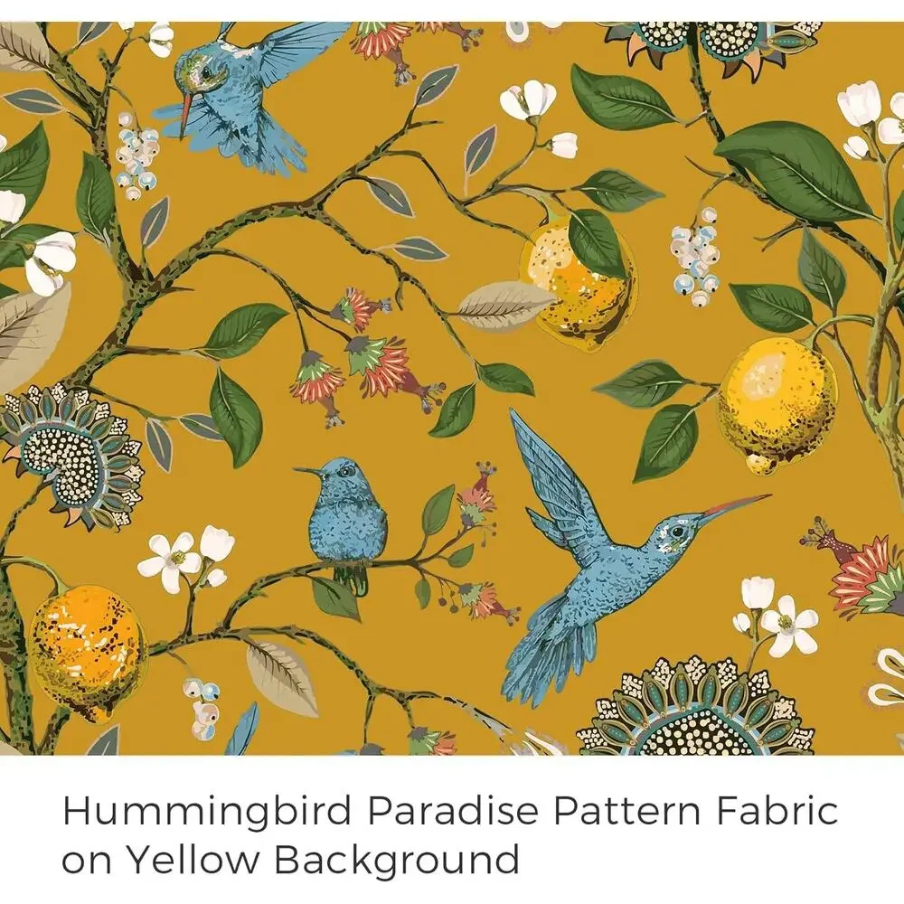 Lemon‎ Hummingbird Curtain 84” Blackout Drape Grandmillennial Anthro Style